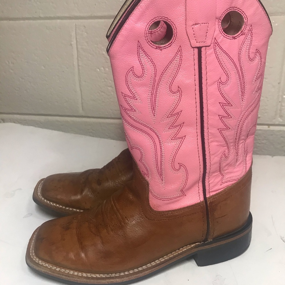 Old West Leather Girls Boots sz 5.5